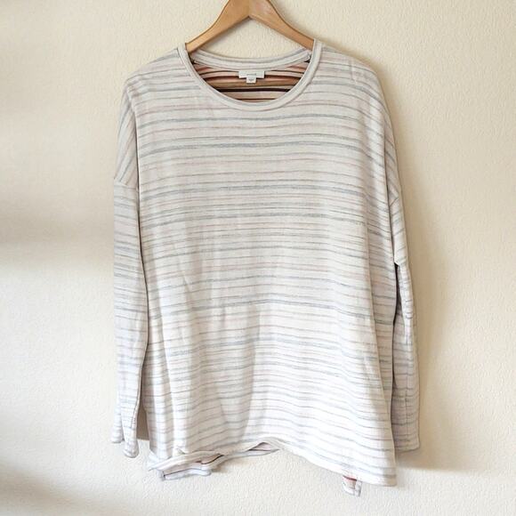 J. Jill Pure Jill reversed stripes sweatshirt - Picture 1 of 6
